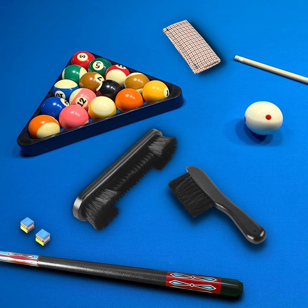 Billiards Brush Pool Table and Complete Accessories Set, Black