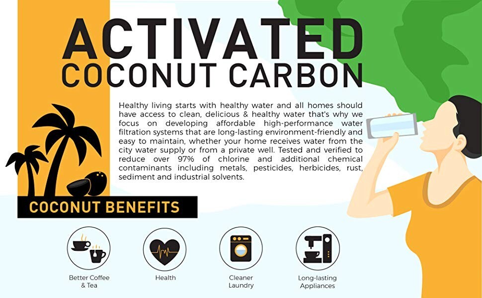 ½ Cub Ft. Coconut Shell Granular Activated Carbon GAC Filter Media 12x40 Mesh