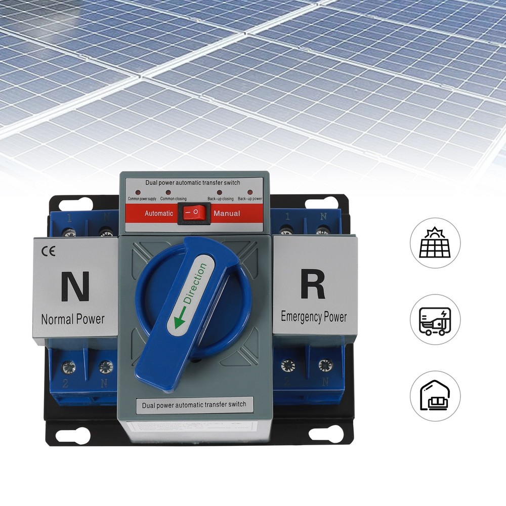 AC110V 2P 63A Mini Dual Power Automatic Transfer Switch Toggle Control Converts