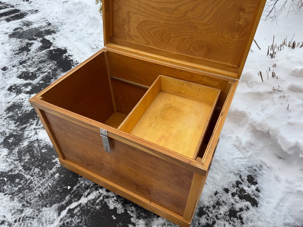 Gently used custom made horseback riding trunk