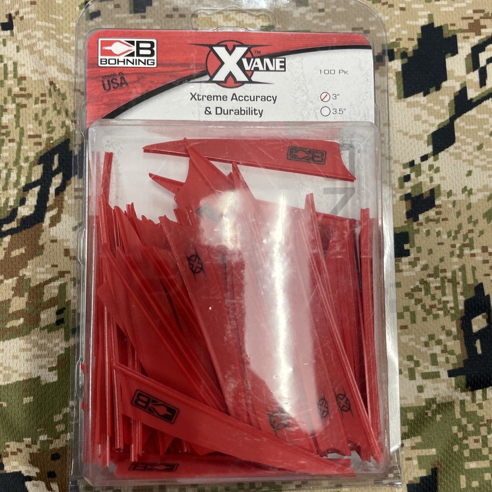 Bohning Archery X Vane 3” Red 100 Pack