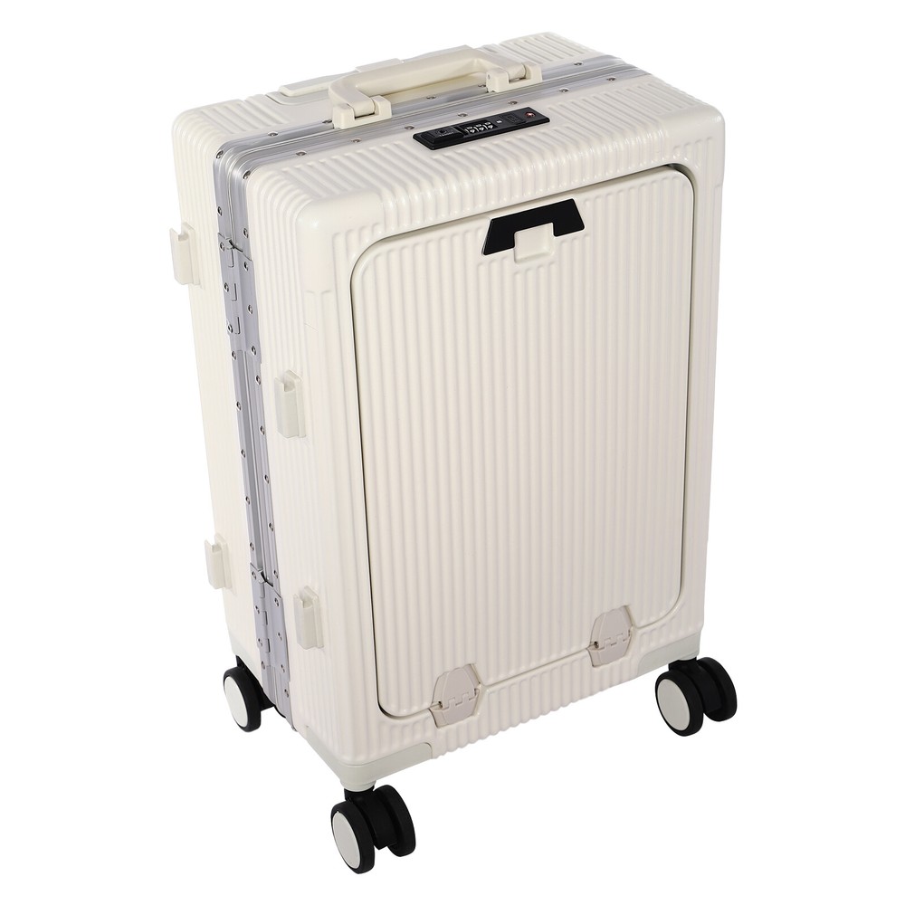 20" Front Opening Suitcase Boarding Cabin Suitcase Trolley Board Case Hard Shell