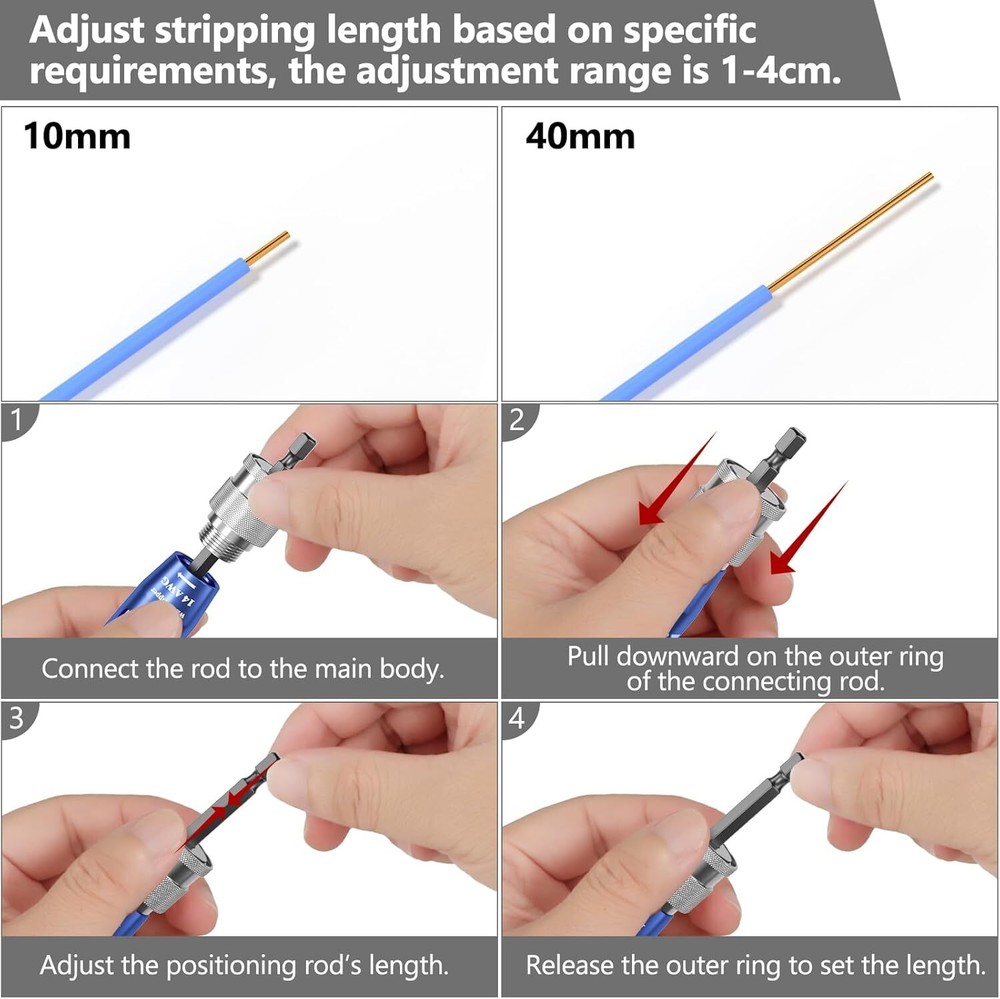 Wire Stripper for Drill Wire Stripping and Twisting Tool Upgrade Electrical NEW