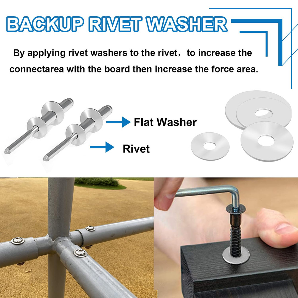 320PCS 3-Values Pop Rivet Washers Assortment Kit for Pop Rivets Diameter