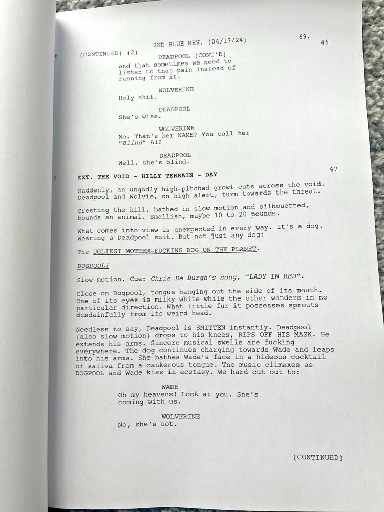Deadpool And Wolverine Film Screenplay / Script. Ryan Reynolds, Hugh Jackman.