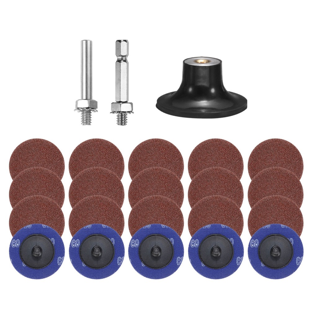 23pcs Quick Change Disc Set 2" Roll Lock Sanding Disc 60 Grits with Disc Holder