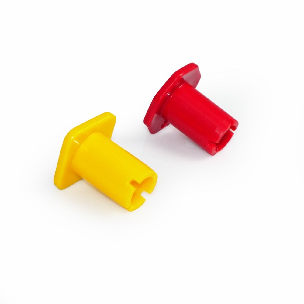2PCS Red & Yellow Parking Air Brake Knobs Threaded Type For Semi Tractor Trailer