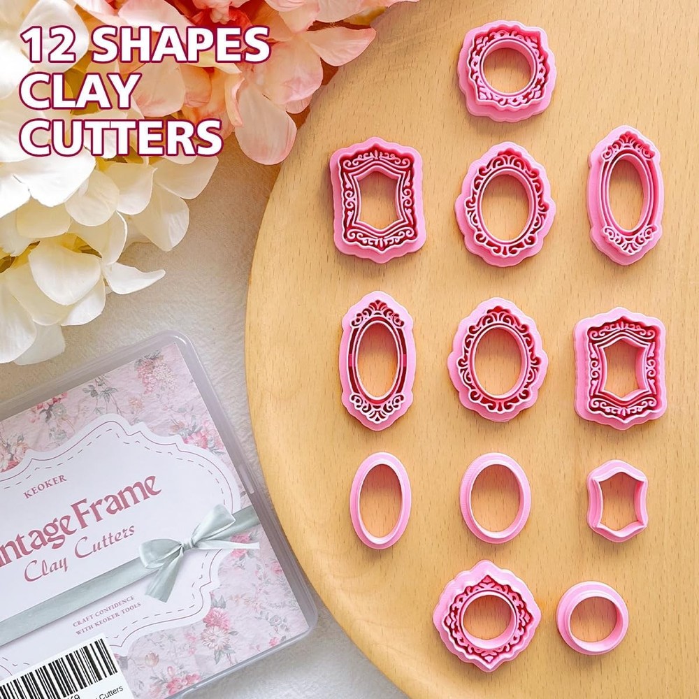 12 Piece Polymer Clay Frame Earring Cutters