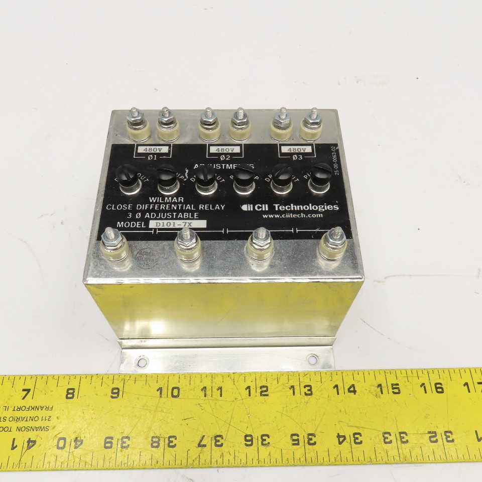 Wilmer CII Tech. D101-7X Close Differential Relay 3Ph Adjustable 208V