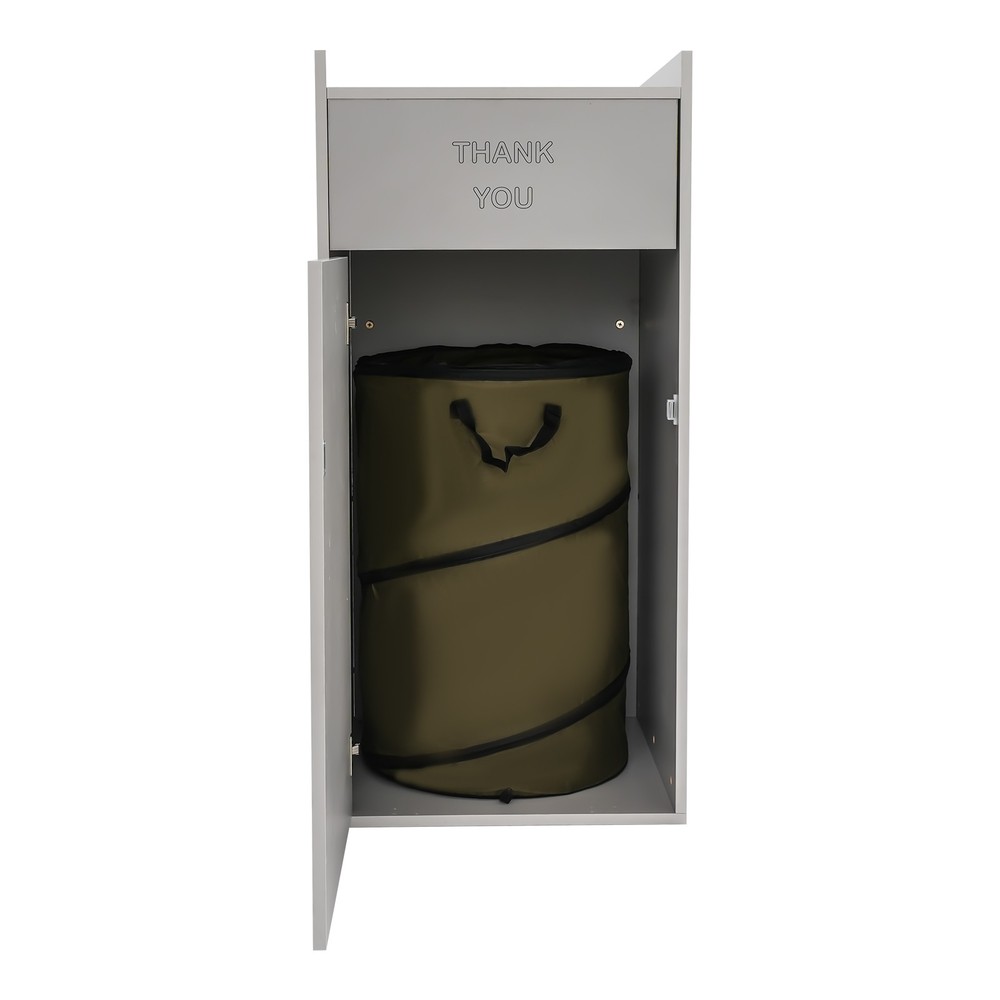 30 Gallon 113 Liter Commercial Trash Can Trash Can Cabinet Rectangular Silver US