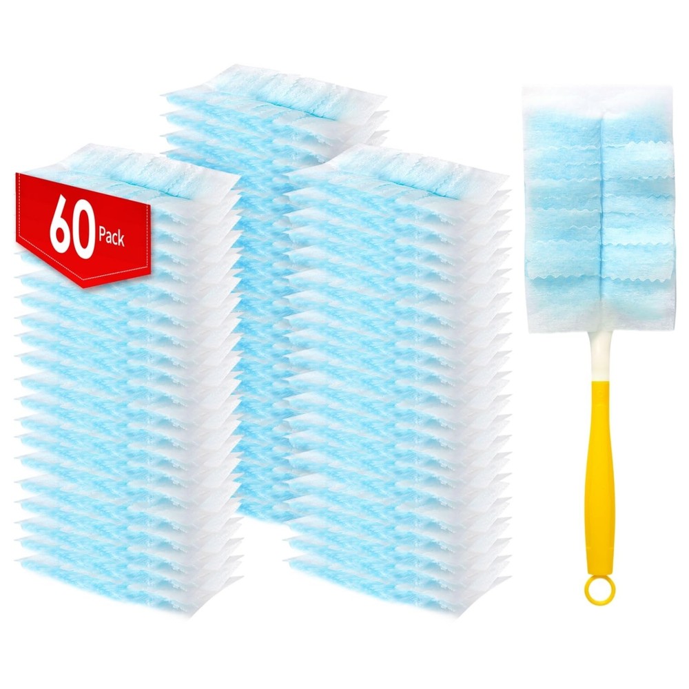 60 Count Electrostatic Duster Refills Compatible with Swiffer Duster,Multi-Su...