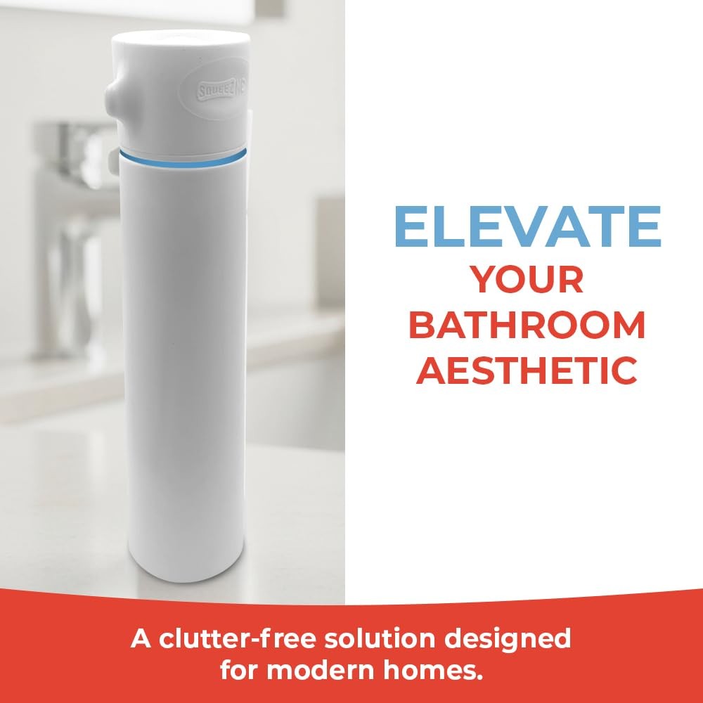 SqueezMe EasyPump Toothpaste Dispenser System - No-Mess Toothpaste Dispenser for