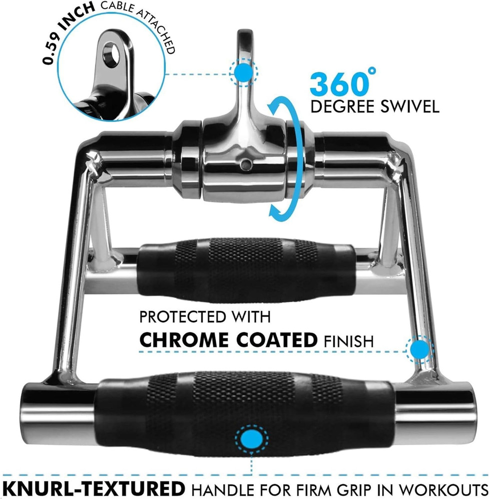 Double D Handle, Cable Machine Handle Attachments, Pull down Exercise Handles of