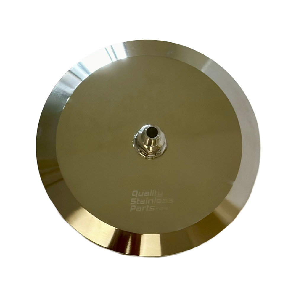 6" Tri Clamp Flat Lid - Spool Cap in 1/4" MNPT Closed Loop Extractor