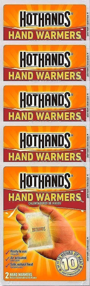 Hand Warmers, 10 Count (5 Pack with 2 Warmers per Pack)