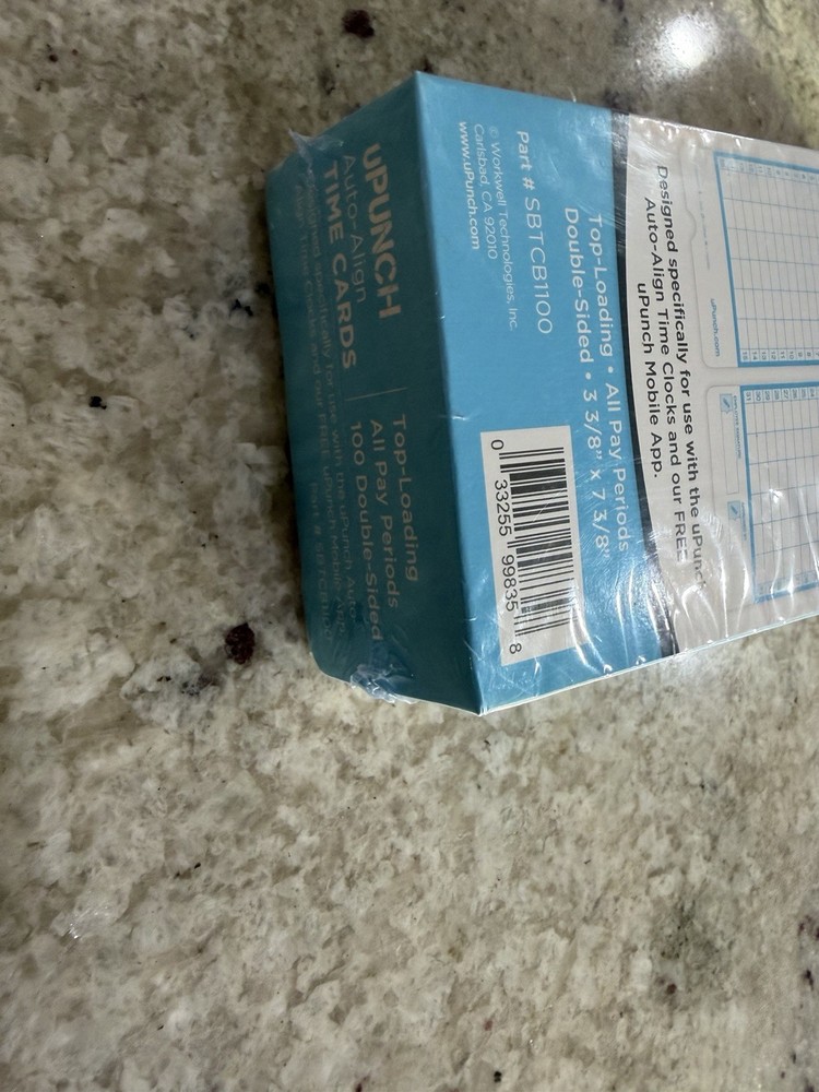 100 uPunch Time Cards SBTCB1100 Auto Align Double Sided