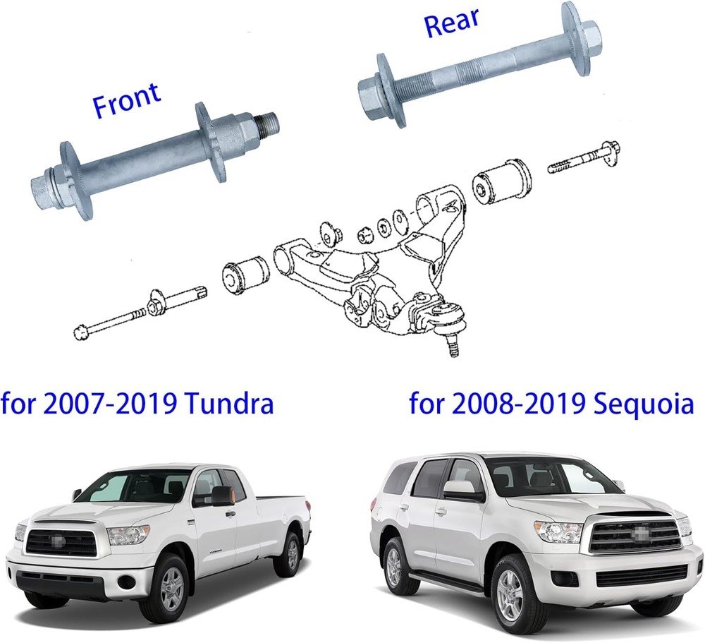 Front Alignment Camber Toe Adjustment Bolts, Lower Control Arm Cam Bolts Kit Com