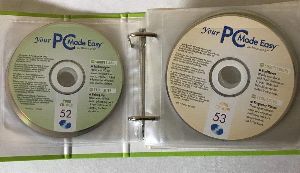 YOUR PC MADE EASY WINDOWS XP Lot 10 Discs +Learn Quicken,Front Page, World Atlas