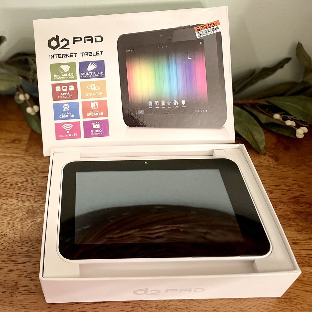 D2 Pad Internet Tablet DII White 7" Android 4.0 Built In Front Camera Pre Loaded