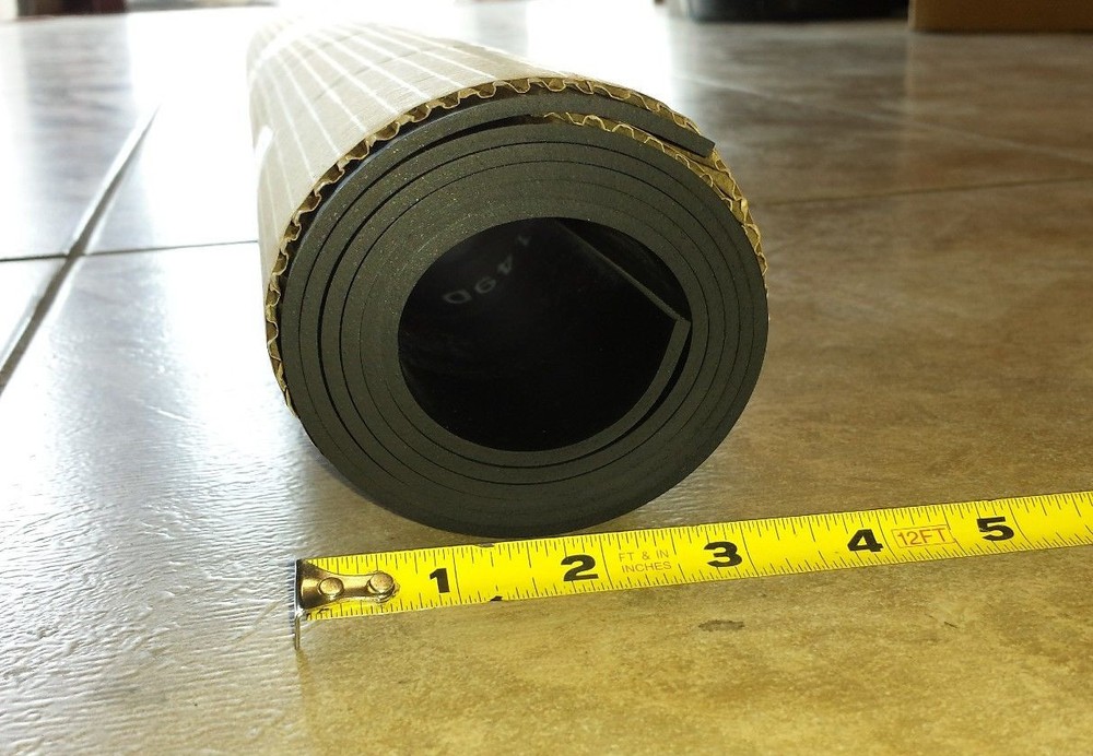 ( 1 ) Black Solid Rubber Sheet ( 36" x 48" ) 1/8" Thickness  MIL-PRF-1149D