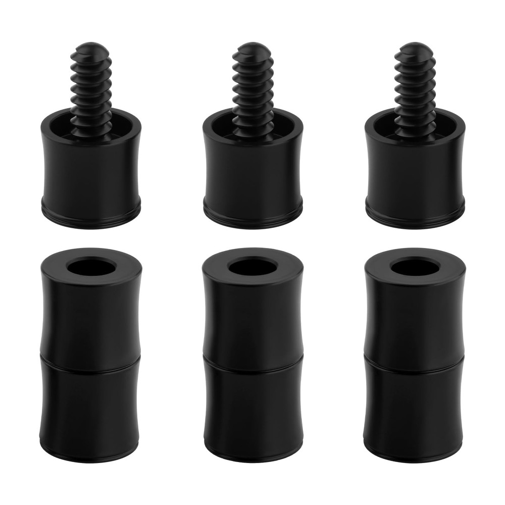 3X 2Pcs Joint Protector Billiard Pool Cues W/ 3/8x10 Joint Black