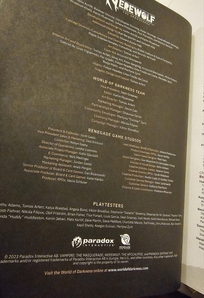 Werewolf: The Apocalypse RPG - 5th Edition Core Rulebook