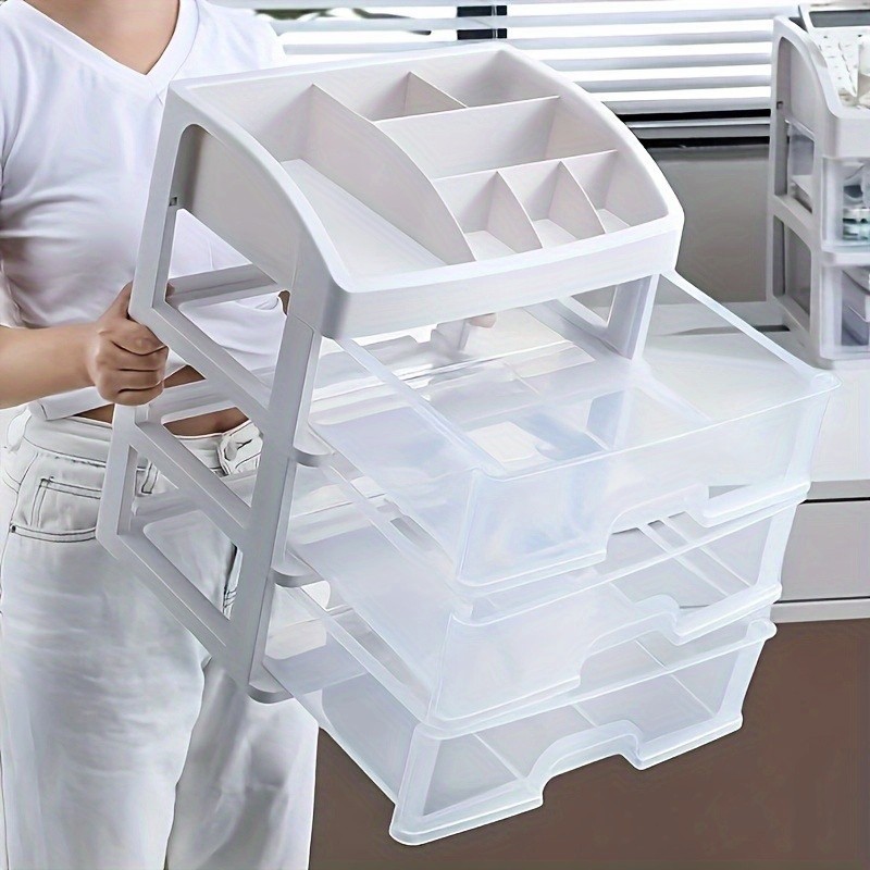 Capacity Multi-Layer Cosmetic Organizer with Drawers,Pull-Out Shelf for Makeup