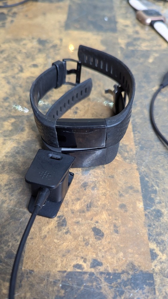 2 Fitbit Charge 2 Fb407 Wristband Activity Tracker, W/ Charger - Tested