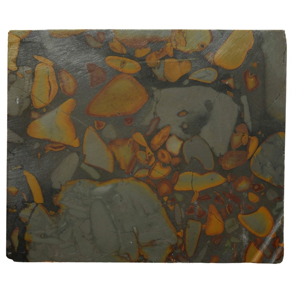 Bamboo Jasper Slab - High-Contrast Conglomerate Pattern - Indonesia