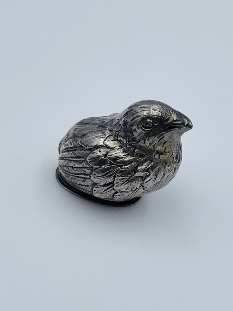 Antique German 800 Silver Figural Bird Pill Box