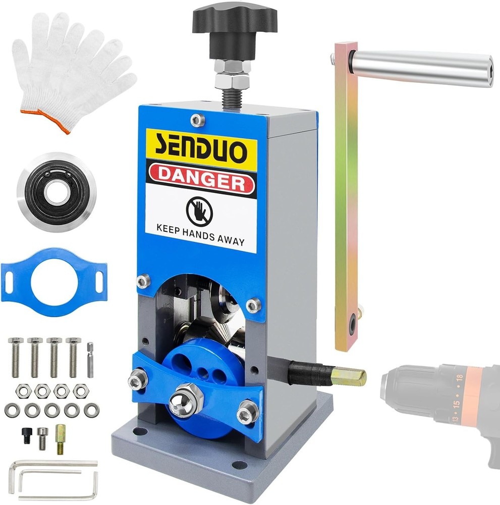 Reliable Wire Stripping Machine for Multiple Wire Types - Hand Crank & Drill