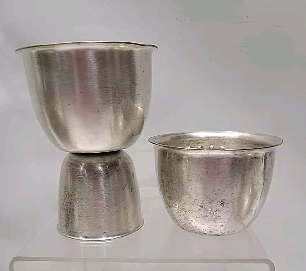 Napier Silver Plate Dual Dotted Jigger & 1 Single Jigger 1920s Art Deco
