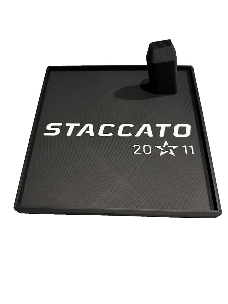 Staccato Pistol Display Stand and Dump Tray Work With Most Double Stack Models