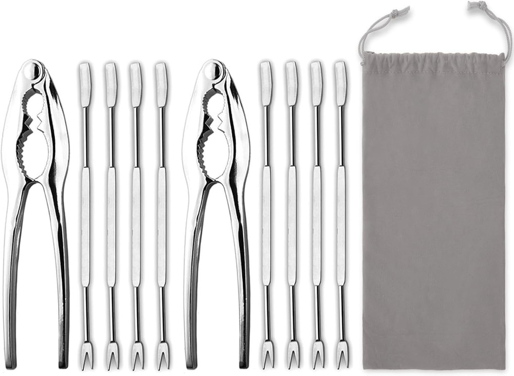 Durable 10-Piece Lobster Cracker & Fork Set - Ergonomic & Dishwasher Safe Tools