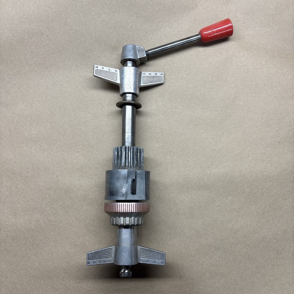 ShopSmith Mark V Quill Feed Pinion, complete, Good Spring, Red Lettering