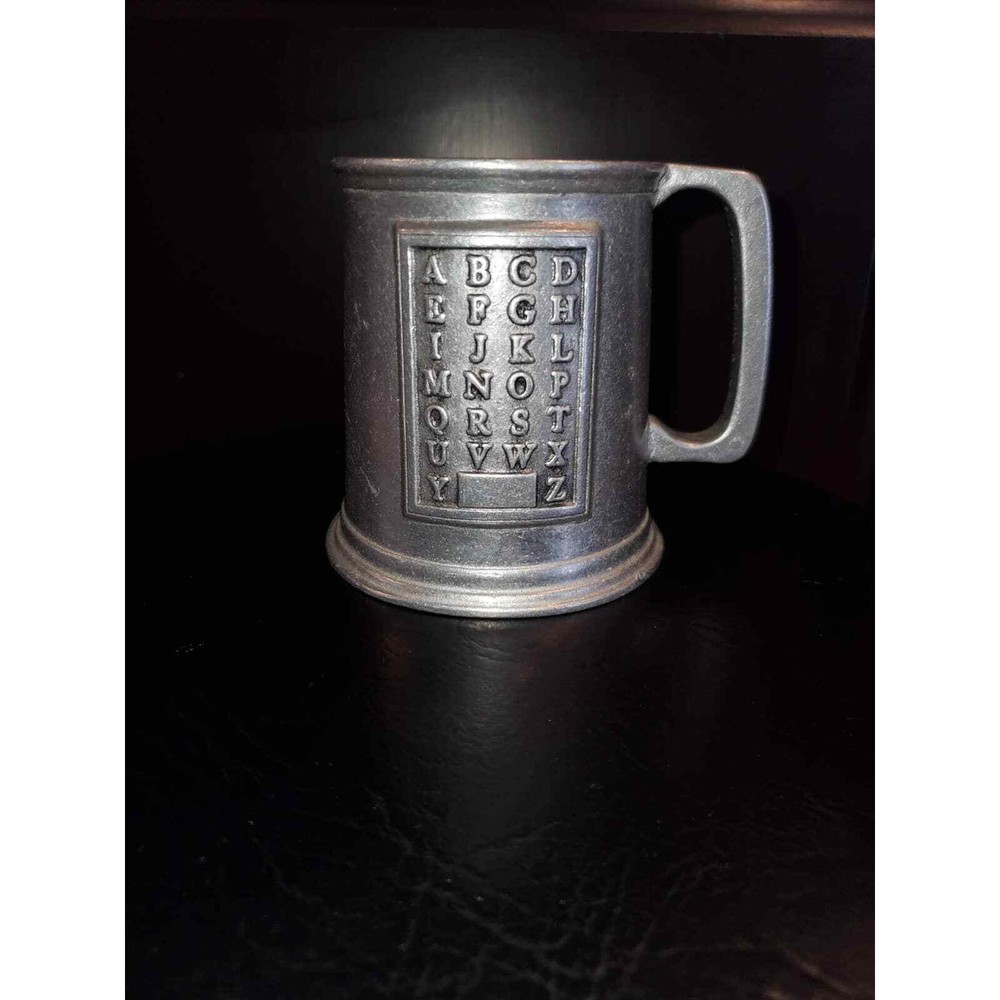 Silver ABC Stamped Vintage Mug