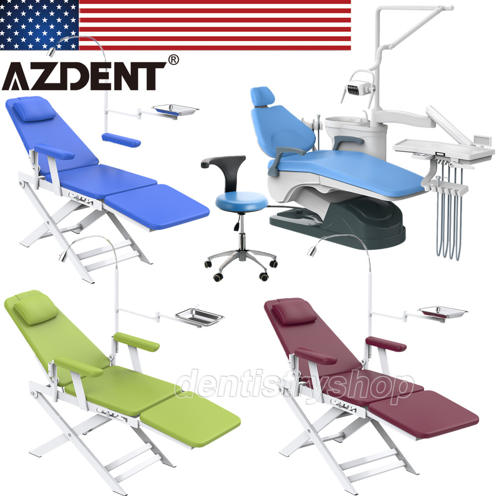 Dental Unit Chair Computer Controlled DC Motor / Mobile Folding  Chair&LED Light