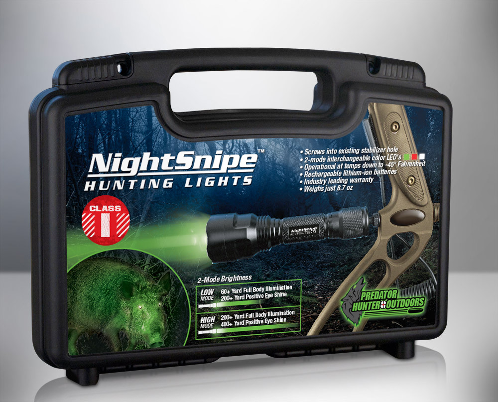 NightSnipe Adjustable Beam Bow Mounted Stabilizer Hunting Light Kit (Class-1)