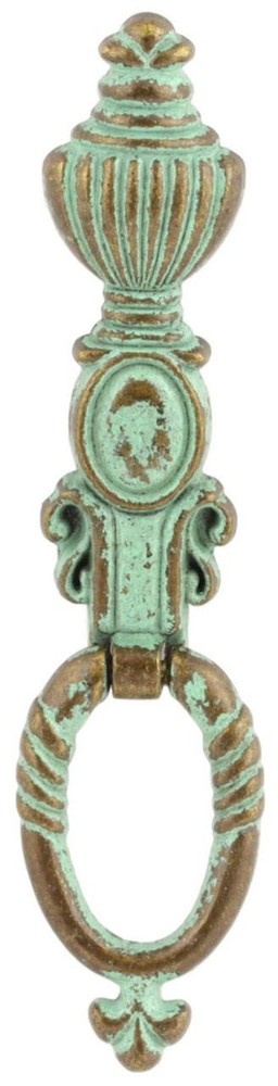 4-1/2" Single Mount Crowned Ring Pull Antique Verdigris