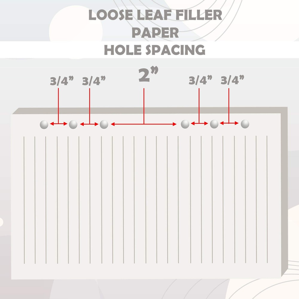 A6 Refillable Lined Paper Inserts – 6‑Ring Binder 6.75" X 4.125", White