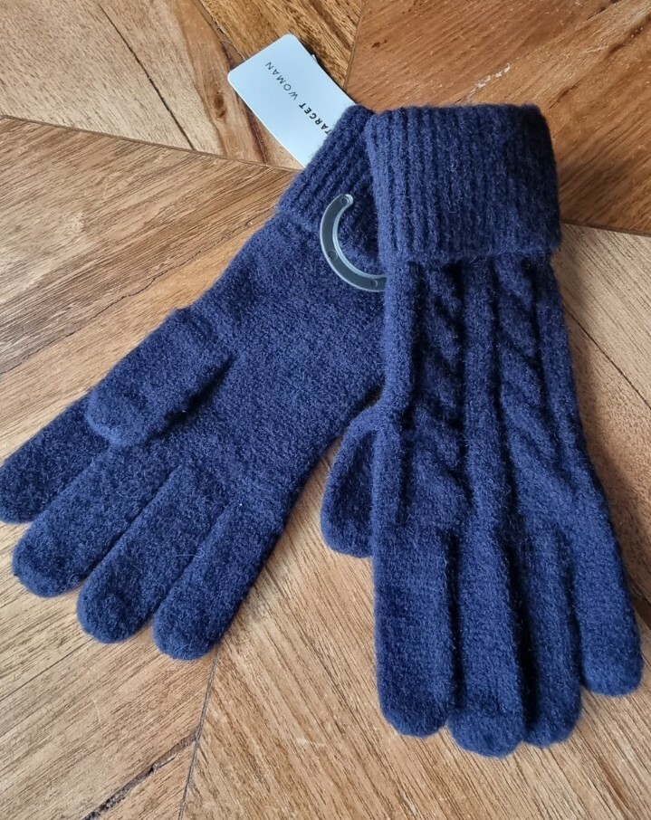 Target - Womens Cable Knit Navy Gloves - One Size RRP $12