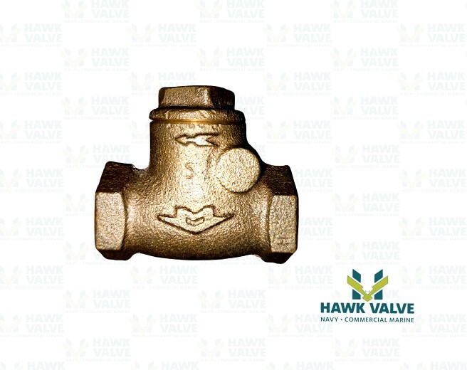 1/4" BRONZE 150 THREADED T-PATTERN SWING CHECK VALVE - MILWAUKEE FIG. 515