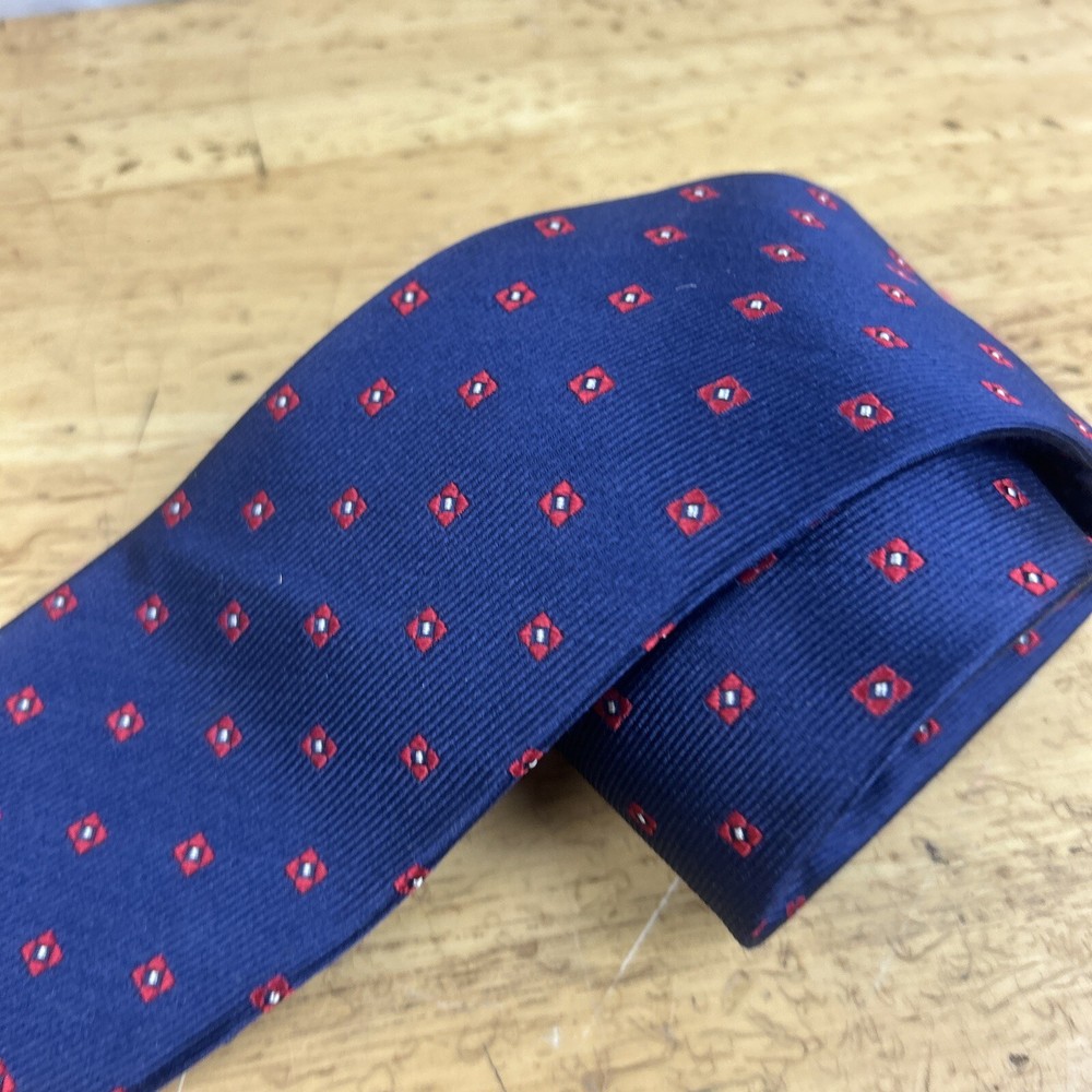 Studio Italia Navy Silk Print Tie