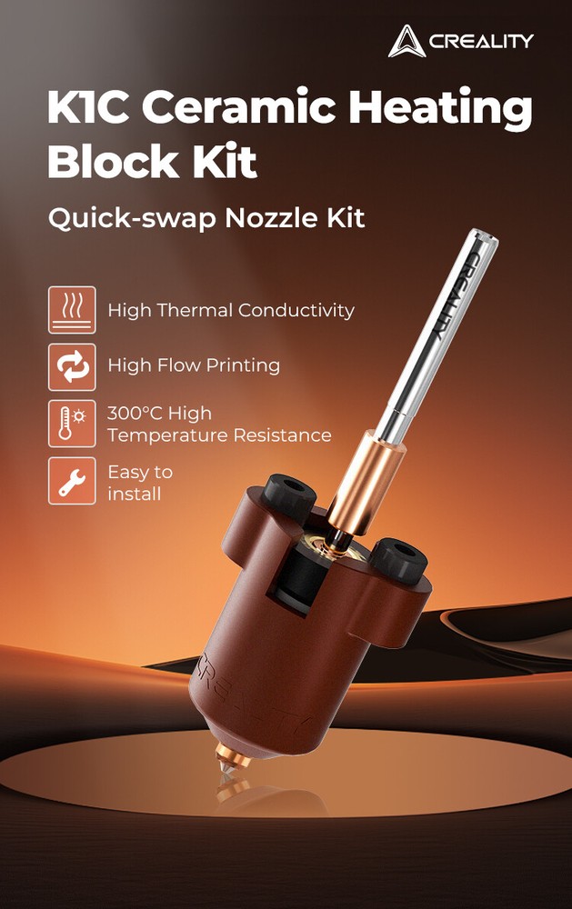 Creality K1C Ceramic Heating Block Kit（New Version）Terminal with buckle