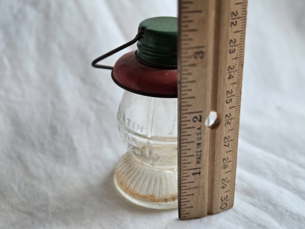 Vintage Glass Lantern Shaped Candy Container #JJ