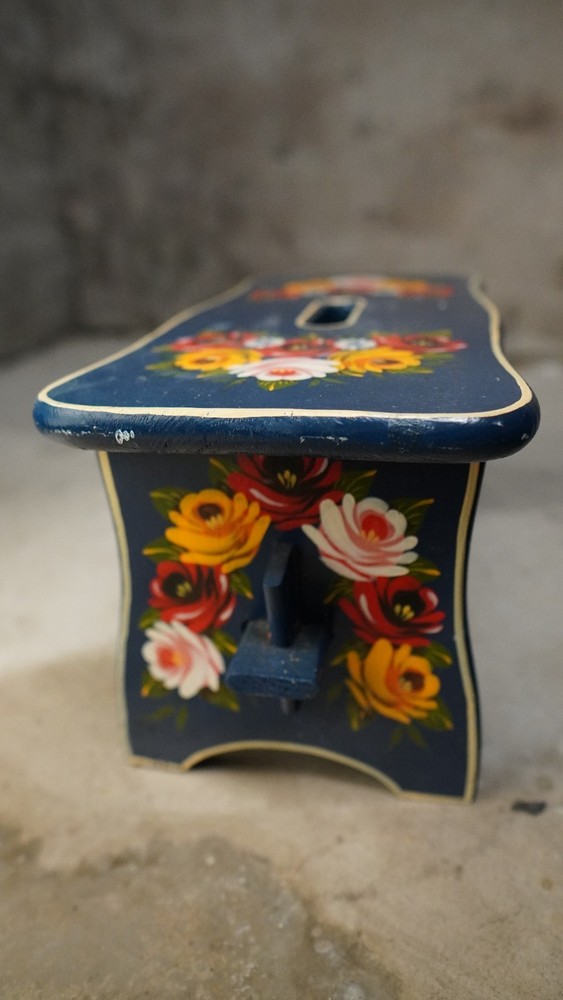 Barge Style Gypsy Painted Vintage Stool