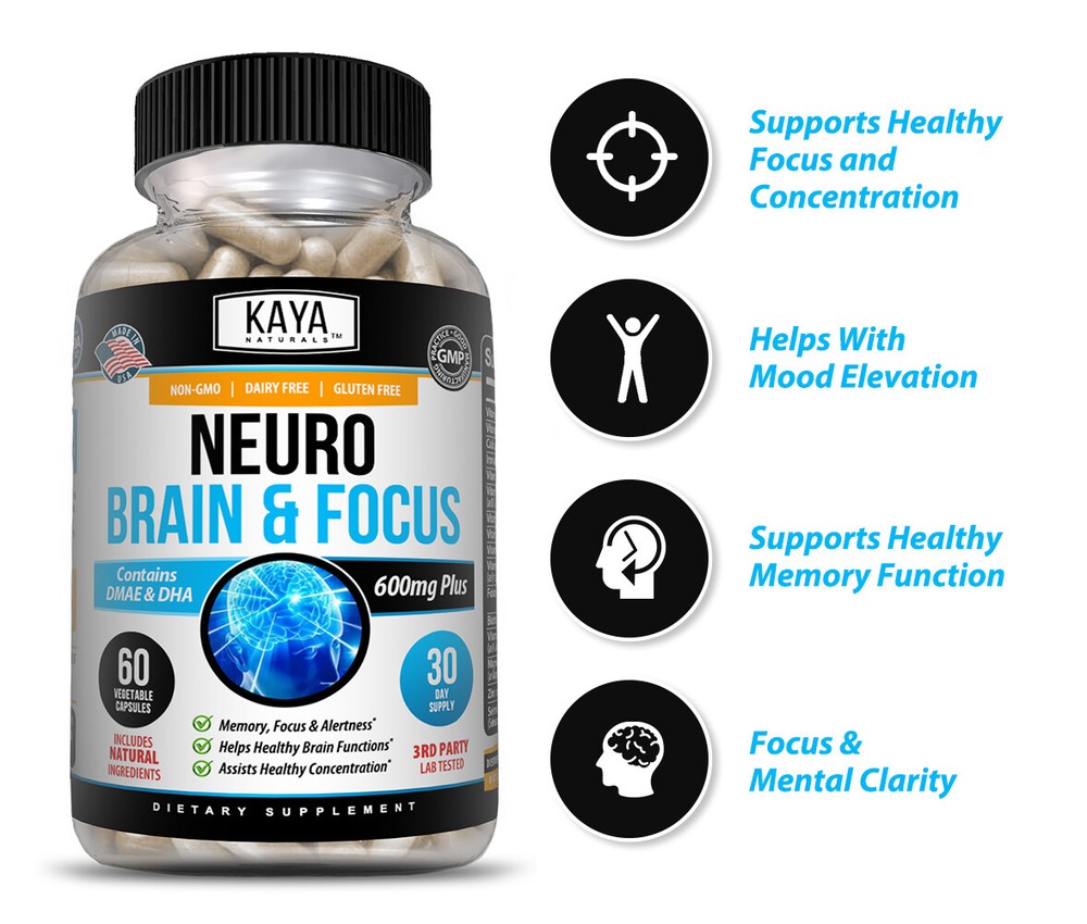 (2 Pack) Neuro Brain & Focus, Memory, Function, Clarity Nootropic Supplement