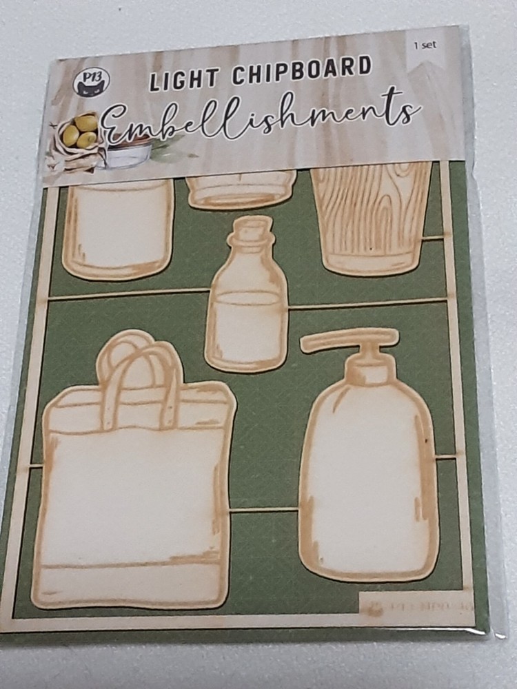 P13 Light Chipboard Embellishments Bundle 11 asst 4x6" frame w/engraved pieces