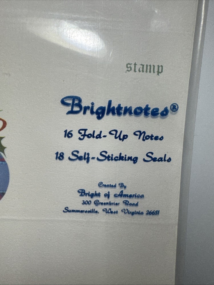16 Vintage Brightnotes Christmas Ornaments Self-Mailing Fold-up Notes