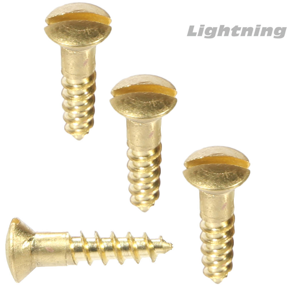 #5 x 1/2" Solid Brass Wood Screws Oval Head Slotted Drive Quantity 100